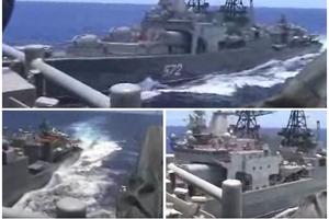 NEVIĐENA AMERIČKA PROVOKACIJA: Ovako se krstarica SAD zaletela na ruski razarač, katastrofa izbegnuta ZA DLAKU! Moskva besno poručila da to NEĆE VIŠE TOLERISATI! (VIDEO)