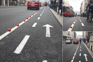 OVO JE BICIKLISTIČKA TRAKA, A NE VAŠ PARKING: Paradajzom čuvali svoje u Vasinoj! (FOTO)