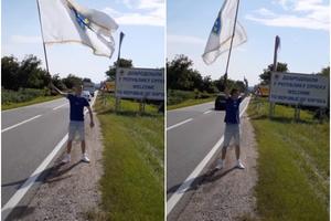 NOVA PROVOKACIJA: Mahao zastavom tzv. Armije BiH ispred table Dobrodošli u Republiku Srpsku (VIDEO)
