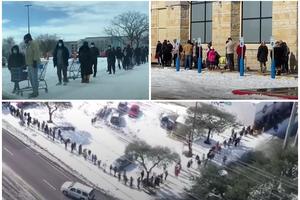 OGROMNI REDOVI ZA HRANU U TEKSASU: Zbog snežne oluje samo nekoliko marketa radi, nastao potpuni kolaps! (VIDEO)