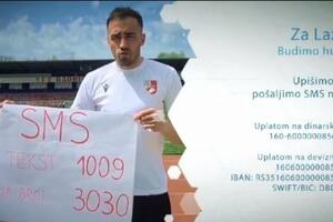 ZA LAZAROV KORAK: Fudbalski klub Radnički se uključio u prikupljanje pomoći za sugrađanina! VIDEO