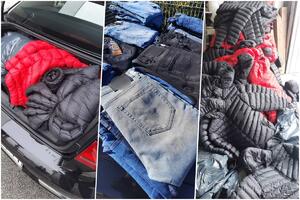 AUTOMOBILI PUNI FALŠ ROBE: Zaplenjeno 60 zimskih jakni i 135 pari farmerki FOTO
