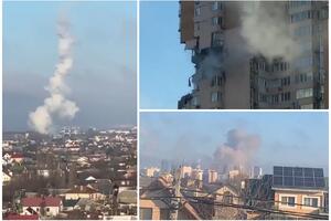 UŽASNI SNIMCI Ovo je trenutak udara projektila u stambenu zgradu u Kijevu VIDEO