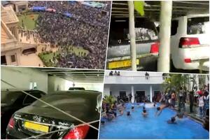 HAOS U ŠRI LANCI Predsednik pobegao, gnevni građani zauzeli njegovu palatu! Kupaju se u bazenu, gledaju limuzine i luksuz VIDEO