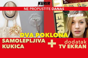 DANAS VAS ČEKAJU DVA POKLONA U KURIRU! DOBIĆETE SAMOLEPLJIVU KUKICU plus dodatak TV Ekran