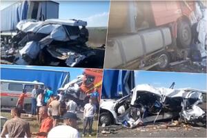 TRAGEDIJA KOD ULJANOVSKA: 10 putnika minibusa stradali u saobraćajci! Smrskali ih dva šlepera