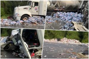 PIVO BLOKIRALO AUTO-PUT: U sudaru više vozila, limenke i cement zatvorile put na Floridi VIDEO, FOTO