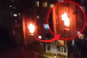 TEŠKA NOĆ U BEOGRADU: Plamen izbija kroz prozor, dim kulja, žena zadobila opekotine u požaru! Vatrogasci spasli tročlanu porodicu