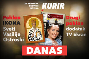 KURIR VAM DANAS POKLANJA IKONU SVETI VASILIJE OSTROŠKI ČUDOTVORAC SA ZLATOTISKOM I MOLITVOM plus dodatak TV Ekran