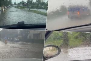 SRBIJA PONOVO NA UDARU SILOVITIH PLJUSKOVA: Jaka oluja napravila bujice, automobili "paralisani", voda preti da se izlije (VIDEO)
