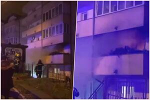 PRVI SNIMAK VELIKOG POŽARA U RAKOVICI: Vatrogasci izneli ženu iz stana u poslednji čas, dim kulja na sve strane (VIDEO)
