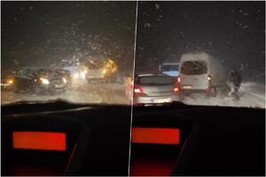 JOŠ JEDAN LANČANI SUDAR U SRBIJI - Sneg izaziva haos na putevima: Otežan saobraćaj kod Malog Požarevca (FOTO/VIDEO)