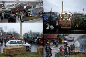 BESNI FARMERI STIGLI DO PARIZA: Poljoprivrednici blokirali prilaze prestonici GRAD ODSEČEN OD SEVERA FRANCUSKE (FOTO)