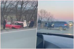 TEŠKA SAOBRAĆAJKA NA PUTU PARAĆIN - ZAJEČAR: Jedan auto sleteo s puta, drugi se preprečio u traci (VIDEO)