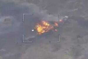 DIM KULJA, SVUDA JE PLAMEN: Rusi oborili helikopter ukrajinskih snaga! Letelica se srušila u SEKUNDI (VIDEO)