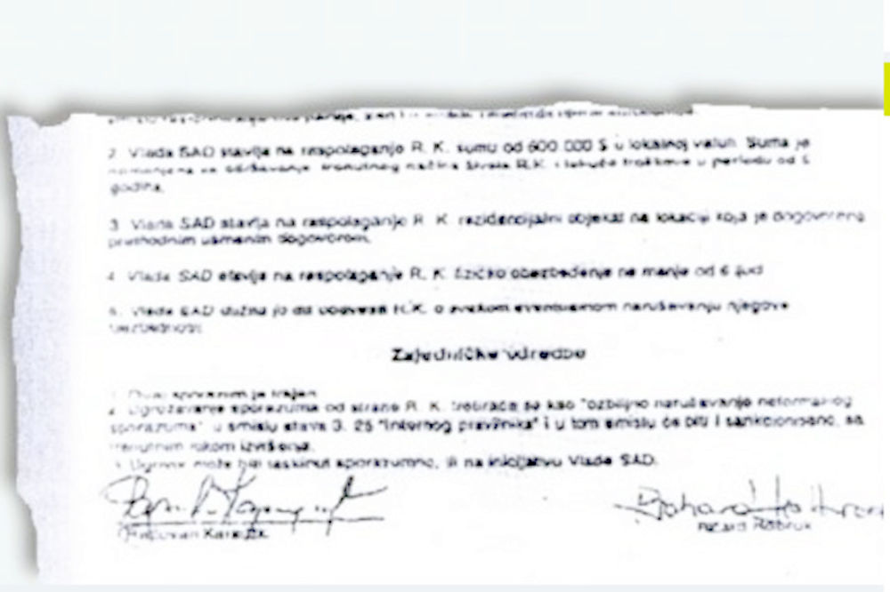 Ovo je sporazum Karadžić-Holbruk
