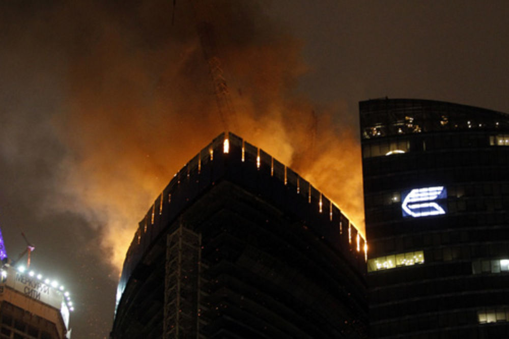 Požar na budućoj najvišoj zgradi Evrope u Moskvi