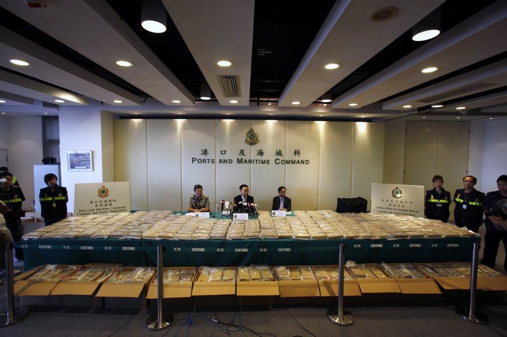 Zaplenjeno 649 kilograma kokaina u Hongkongu!