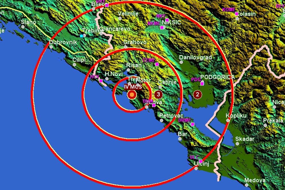 Zemljotres opet prodrmao Crnu Goru