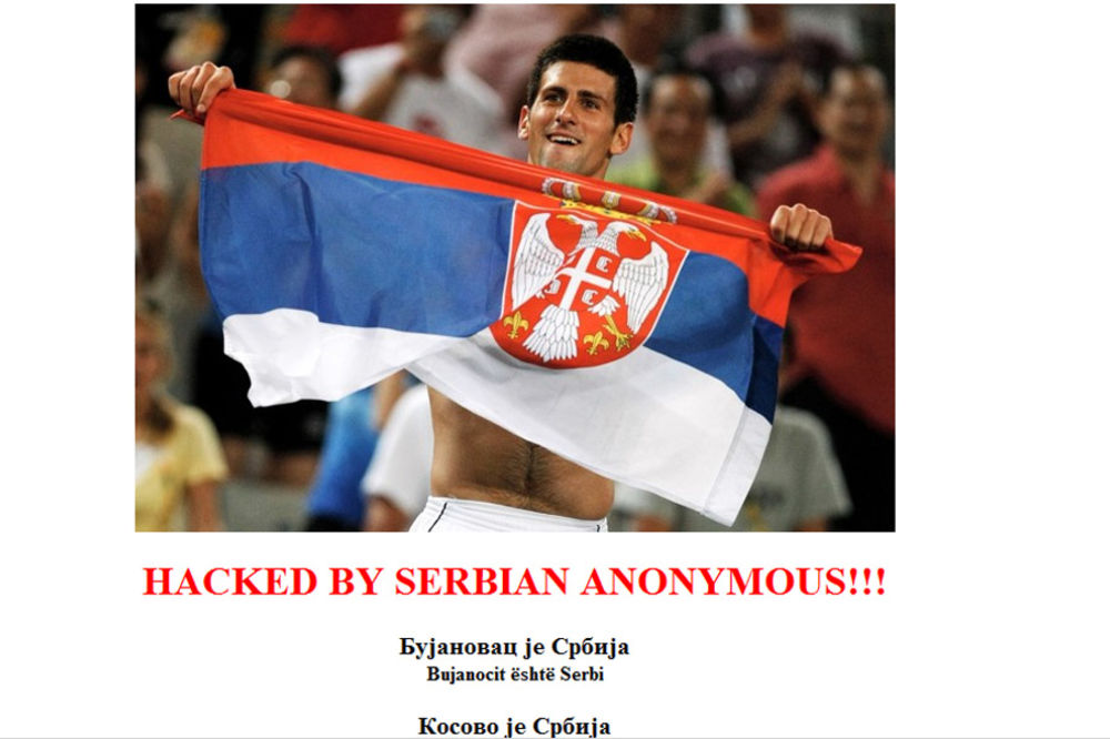 Hakeri na sajt opštine Bujanovac postavili Đokovića