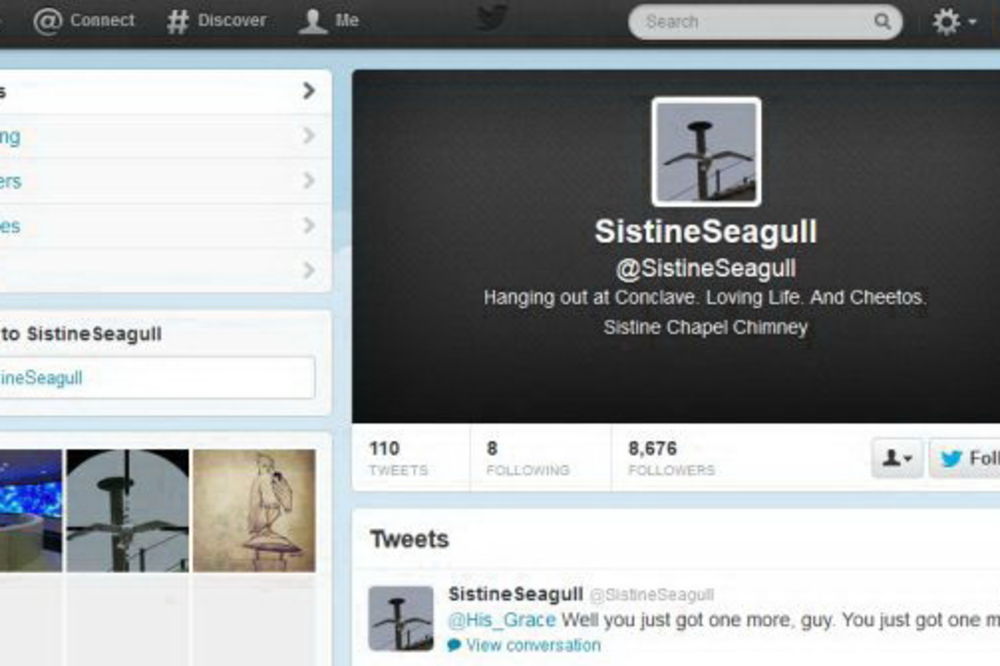 VATIKAN: Galeb sa Sikstinske kapele postao hit na Tviteru