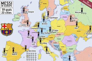MESIJEVA MAPA: 59 golova u 20 evropskih gradova!