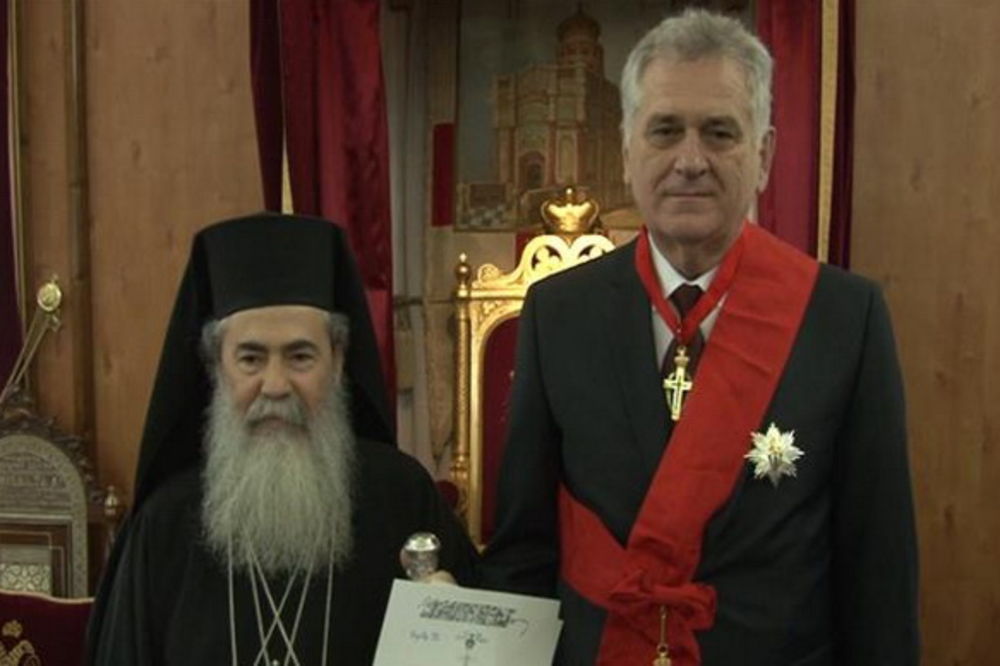 Nikolić se zahvalio jerusalimskom patrijarhu za sve što čini za Srbe
