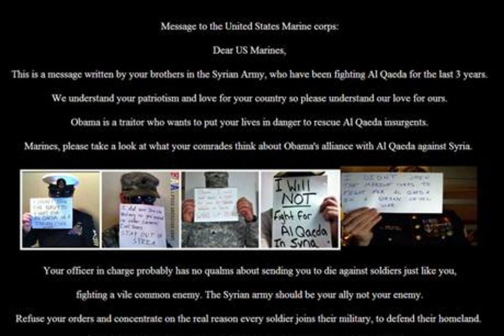Sirijski hakeri na sajtu marinaca SAD: Neću da se borim za Al Kaidu