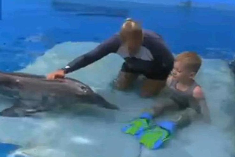 Dečak bez nogu pliva sa delfinom bez repa
