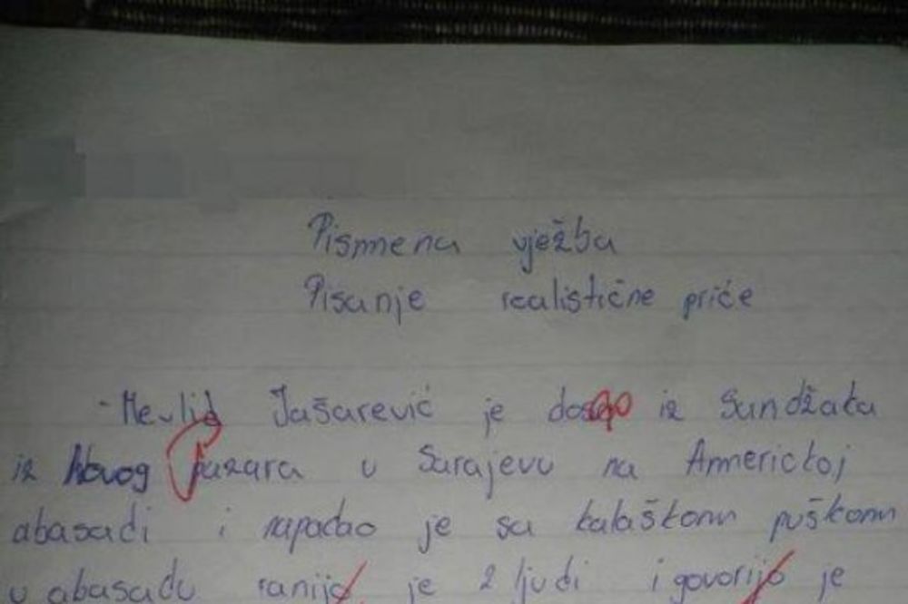 PISAO O TERORISTI MEVLIDU JAŠAREVIĆU: Zašto je učenik iz BiH dobio jedva dvojku iz pismenog!