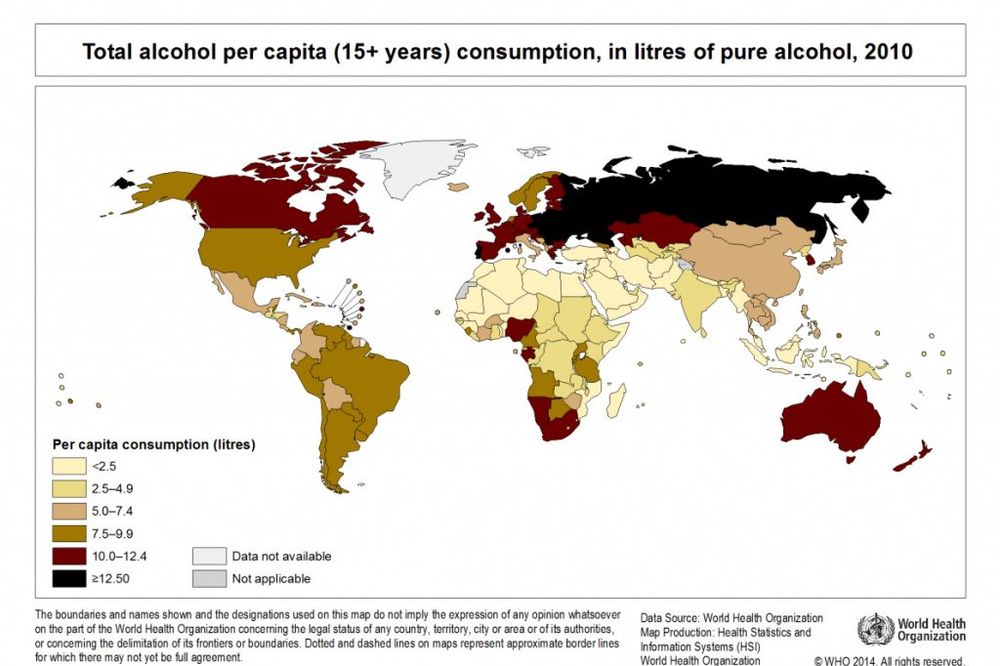 PIJANA PLANETA: Bivši SSSR na tronu svetske mape alkohola!