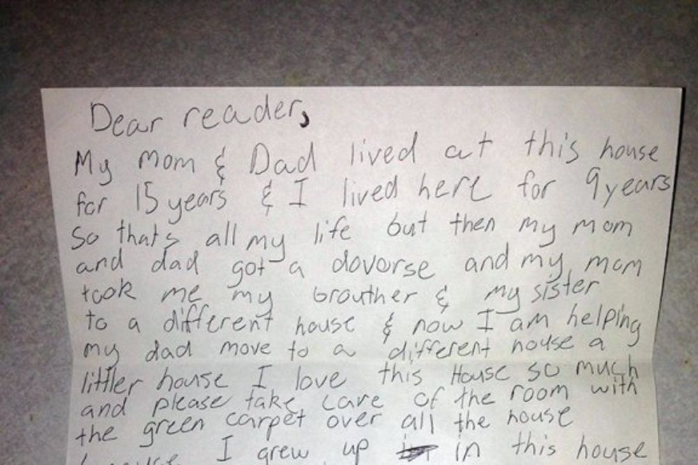 (FOTO) RASPLAKAO SE: Uselio se u novu kuću i zatekao pismo dečaka koji je tu nekada živeo!