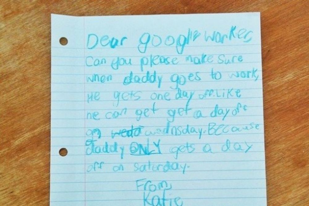 Mala Kejt tražila od Gugla slobodan dan za tatu, evo šta su joj odgovorili