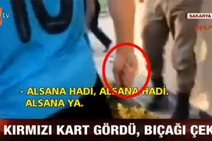 (VIDEO) SKANDAL U TURSKOJ: Fudbaler dobio crveni karton a onda se vratio na teren sa nožem u ruci