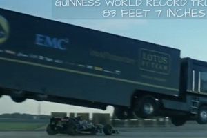 (VIDEO) ZA GINISA: Pogledajte kako kamion leti 25 metara i preleće bolid Formule 1