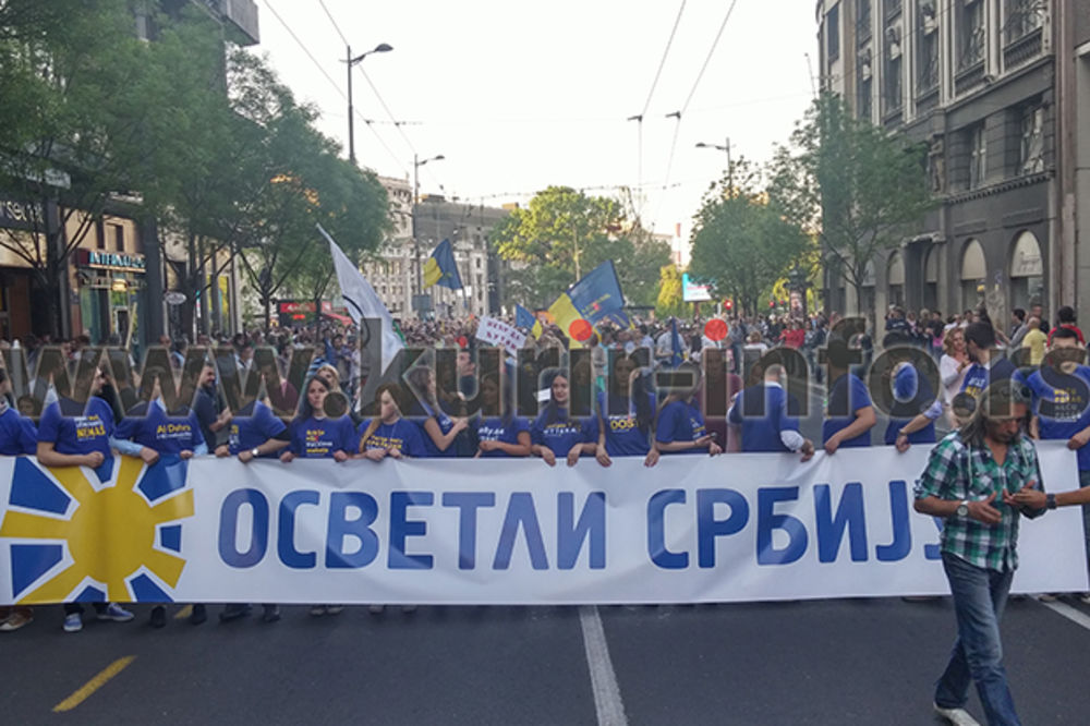 ZAVRŠEN MITING I ŠETNJA DS: Pajtić otišao niz Nemanjinu