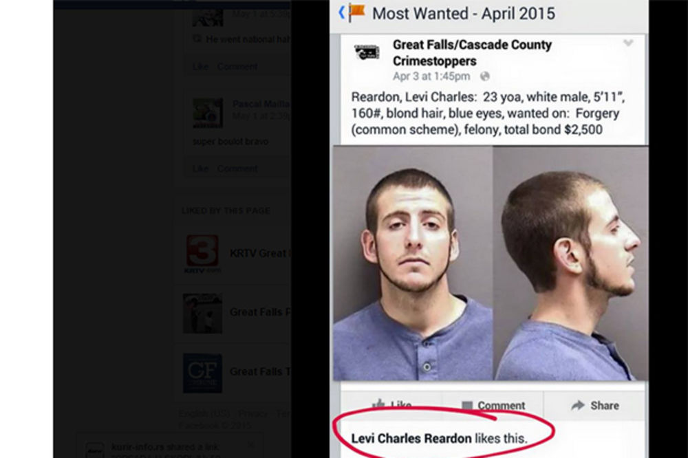 ŠTA JE NJEMU BILO U GLAVI: Uhapšen jer je na Fejsbuku lajkovao poternicu za sobom