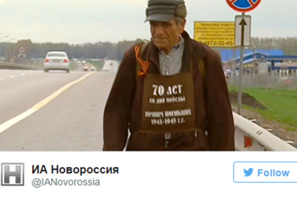 ZAPUCAO ČAK IZ GRUZIJE: Deda Griša (76) prepešačio 2.000 km da bi u Moskvi proslavio Dan pobede