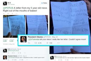 Obama na Tviteru odgovorio devojčici od 5 godina na fenomenalno pismo o miru u svetu