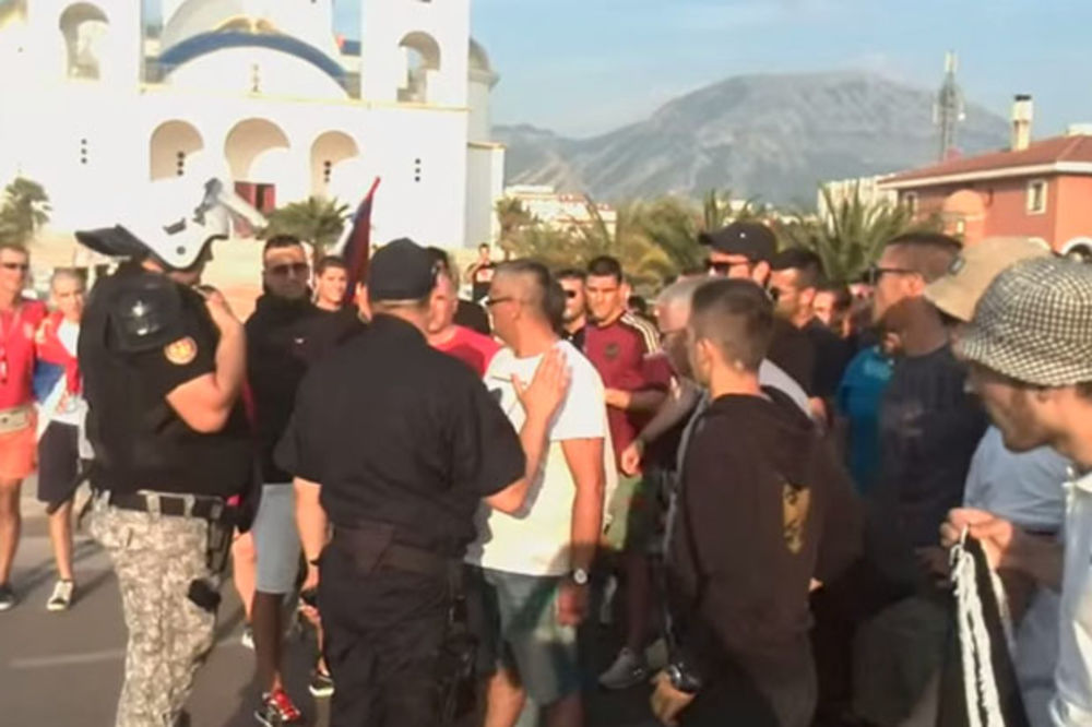 (VIDEO) BRUKA ĐETIĆA: Crnogorska policija sprečila srpske navijače da bodre orlove u Baru