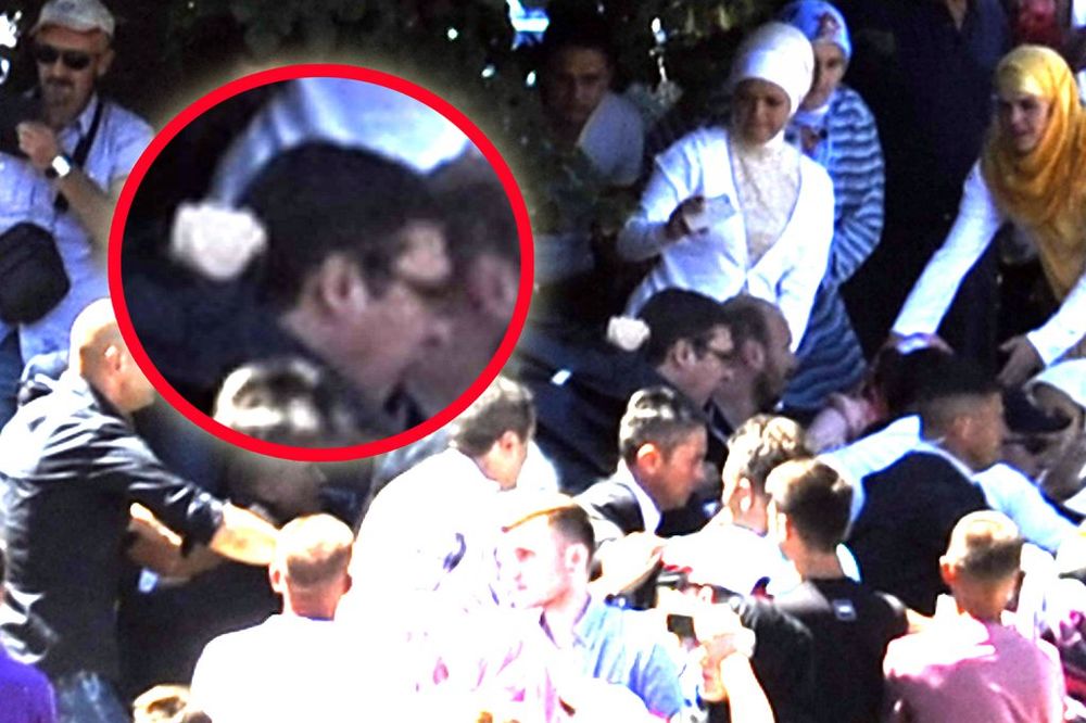 EKSKLUZIVNE FOTOGRAFIJE! KURIR NA LICU MESTA: Vučić zadobio jak udarac, natekla mu leva strana lica