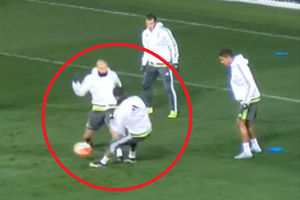 (VIDEO) IGRAČI REALA U ČUDU: Grubijan Pepe umalo na treningu povredio Ronalda!