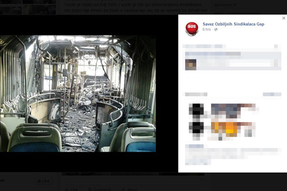 (FOTO) PROGUTALA GA VATRA: Potpuno izgoreo autobus na liniji 105L!