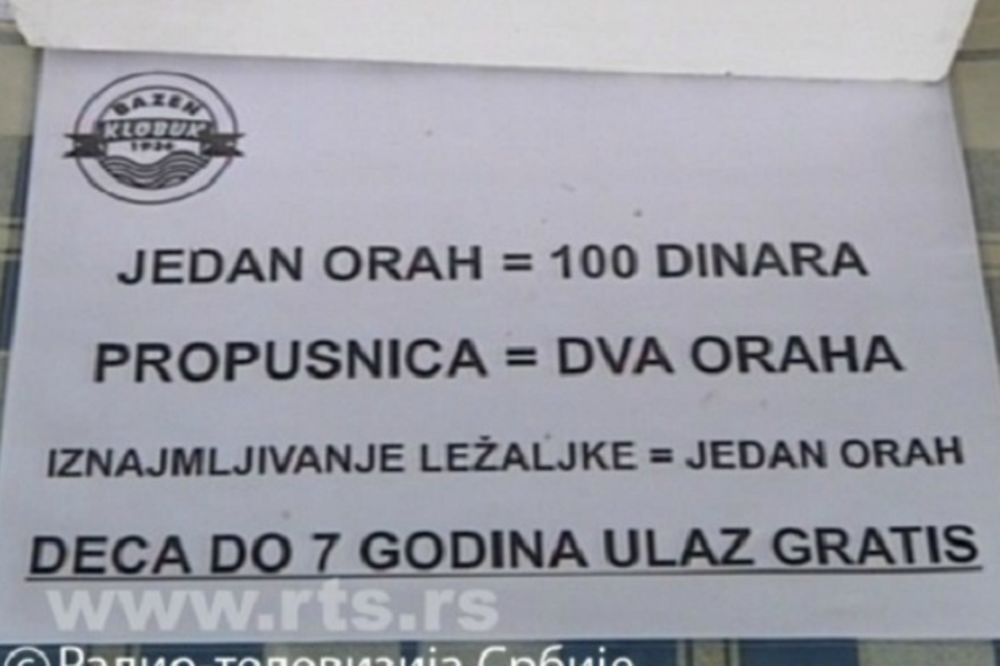 SRPSKA POSLA: Ulaz na bazen u Vrnjačkoj banji košta 2 oraha?!