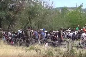 (VIDEO) STAMPEDO PREGAZIO BODLJIKAVU ŽICU: Ovako su migranti probili kordon na makedonskoj granici!