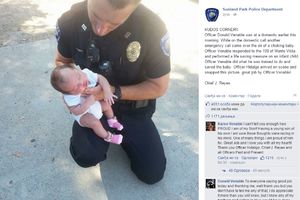 (FOTO) POLICAJAC KOME SE DIVI CELI SVET: Uhvatio bebu i jednim potezom joj spasao život!