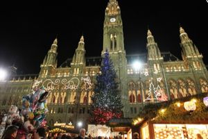 (FOTO) BEČ SE SOLIDARISAO SA ŽRTVAMA U PARIZU: Božićno drvo zasjalo u bojama francuske zastave!