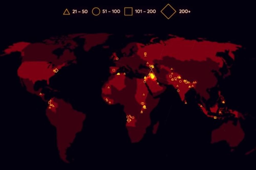 (VIDEO) SVET NE MIRUJE: Ova mapa pokazuje svaki teroristički napad u poslednjih 15 godina