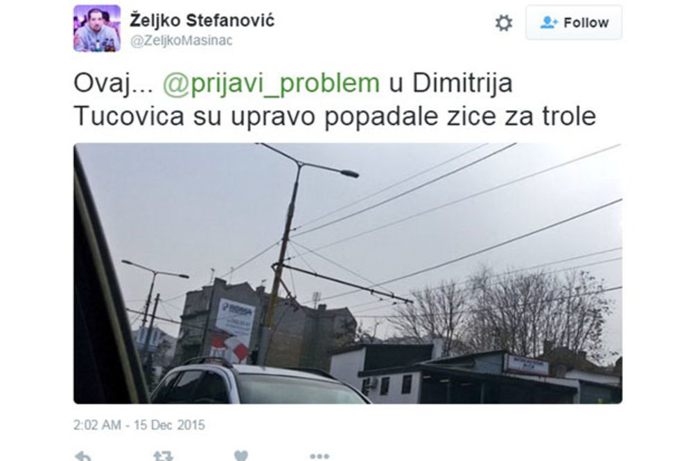 STOJE TROLE U DIMITRIJA TUCOVIĆA: Kamionom polomio 11 stubova i pobegao!