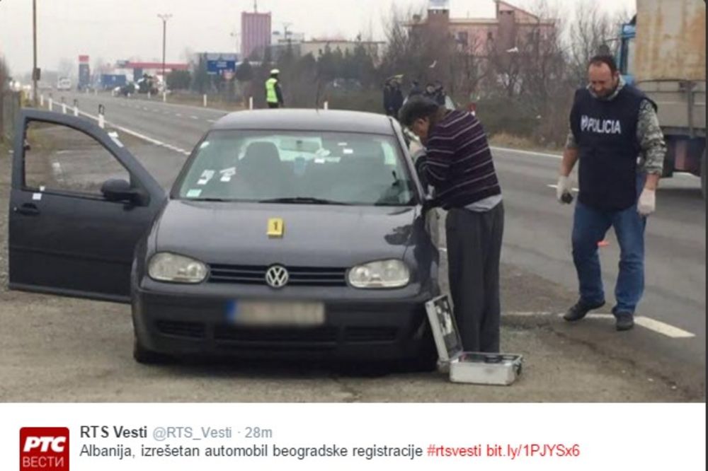 AUTO SA BG TABLAMA IZREŠETAN U ALBANIJI: Policija utvrđuje šta se dogodilo i ko je vlasnik vozila